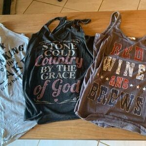 Gray and Brown Wine Themed Tank Tops